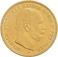 Preußen: Wilhelm I. 1861-1888: 5 Mark 1877 A, Jaeger 244, Gold 900/1000, Kl. Kratzer, Vorzüglich. - Goldmünzen