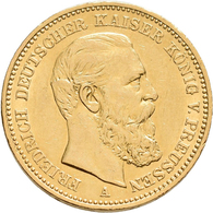 Preußen: Friedrich III. 1888: 20 Mark 1888 A, Jaeger 248, Gold 900/1000, 7,94 G, Kl. Kratzer, Sehr S - Gold Coins