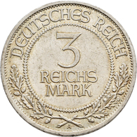 Weimarer Republik: 3 Reichsmark 1926 A, Lübeck, Jaeger 323, Kratzer, Sehr Schön. - Sonstige & Ohne Zuordnung