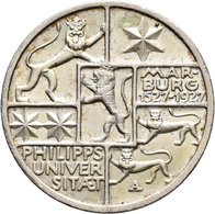 Weimarer Republik: 3 Reichsmark 1927 A, Universität Marburg, Jaeger 330, Vorzüglich. - Sonstige & Ohne Zuordnung