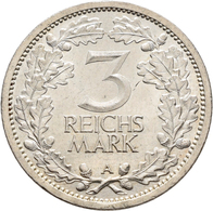 Weimarer Republik: 3 Reichsmark 1931 A, Kursmünze, Jaeger 349, Kratzer, Sehr Schön - Vorzüglich. - Andere & Zonder Classificatie