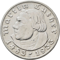 Drittes Reich: Lot 2 Münzen: 2 Reichsmark 1933 A, Luther, Jaeger 352, Sehr Schön Und 5 Reichsmark 19 - Sonstige & Ohne Zuordnung