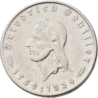 Drittes Reich: Lot 2 Münzen: 2 Reichsmark 1934 F, Schiller, Jaeger 358, Sehr Schön Und 5 Reichsmark - Sonstige & Ohne Zuordnung
