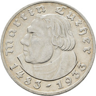 Drittes Reich: Lot 2 Stück; 5 Reichsmark 1933 G Und 2 Reichsmark 1933 G, Martin Luther, Jaeger 352,3 - Autres & Non Classés