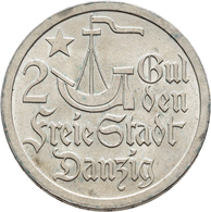 Kolonien Und Nebengebiete: DANZIG: 2 Gulden 1923. Jaeger D 8. 9,98 G. Vorzüglich. - Sonstige & Ohne Zuordnung