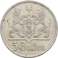 Kolonien Und Nebengebiete: DANZIG: 5 Gulden 1923. Jaeger D 9, 25,03 G. Sehr Schön. - Sonstige & Ohne Zuordnung