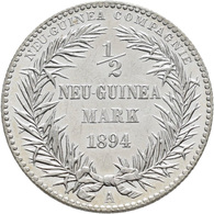 Deutsch-Neuguinea: ½ Neu-Guinea Mark 1894 A, 2,83 G, Auflage 20.070 Exemplare, Jaeger 704, Feine Kra - Nouvelle Guinée Allemande