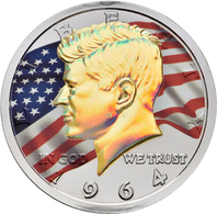 Medaillen Alle Welt: 3 OZ Silbermedaille Auf John F. Kennedy, Presidental Investment Gedenkprägung. - Ohne Zuordnung