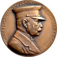 Medaillen Deutschland: Zeppelin: Bronzemedaille 1924 Von Mayer & Wilhelm, Stuttgart, Auf Die Amerika - Sonstige & Ohne Zuordnung