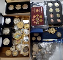 Alle Welt: Eine Bunte Mischung An Münzen, Medaillen Und Europroben. Bitte Besichtigen Uns Durchrechn - Autres & Non Classés