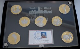 Alle Welt: Wall Street Investment - The Silver Collection 2008: 7 X 1 OZ Diverse Silbermünzen (Eagle - Andere & Zonder Classificatie