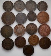 Alle Welt: Lot 17 Kupfermünzen Aus Dem 19. Jhd., Dabei: Haiti, Faustin 6 1/4 Centimes 1850; East Ind - Other & Unclassified