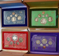 Singapur: Lot 4 X Singapore Proof Set: 1977 (6 Coins), PS 10 (KM 1-6) // 1978 (6 Coins), PS 11 (KM 1 - Singapur