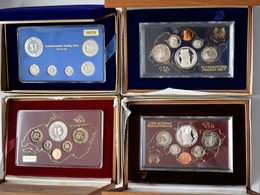 Singapur: Lot 4 X Singapore Proof Set: 1981 (6 Coins), PS 14 (KM 1b-2b,3a-6a) // 1982 (6 Coins), PS - Singapore