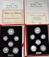 Singapur: Lot 2 X Singapore Proof Set: 1988 (6 Coins), PS 22 (KM 49a-52a,53.1a,54c) + 1989 (6 Coins) - Singapur