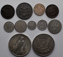 Vereinigte Staaten Von Amerika: Das Geld Der Cowboys, Dabei: Kleinmünzen Wie Half Cent 1831, 3 Cent - Sonstige & Ohne Zuordnung