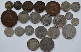 Belgien: Lot 22 Belgische Münzen Aus Dem 19. Jahrhundert. 1 Cent Bis 2 Francs, Dabei Auch Silbermünz - Sonstige & Ohne Zuordnung