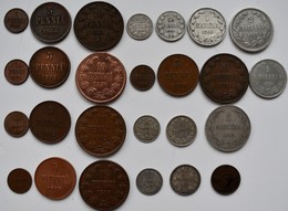 Finnland: Unter Russischer Herrschaft, Bis 1918: Lot 26 Münzen Von 1 Penni Bis 2 Markkaa (1865-1918) - Finland