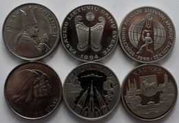 Litauen: Lot 6 X 10 Litu Gedenkmünzen Aus Kupfer-Nickel, Dabei: 1993 Atlantik Flug KM# 94, 1993 Paps - Lithuania
