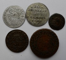 Polen: Königreich, Lot 5 Münzen 18. Jahrhundert, Dabei: Thorun Trojak 1763, 10 Gr. Miedz. 1790, Gros - Polen