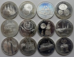 Sowjetunion: Sammlung 12 X Diverse 3 Rubel Silbermünzen 1988 - 1991. 34,56 G 900/1000 Silber. Offen - Russie