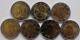 Monaco: Albert II. 2005-,: 7 X 2 Euro Münzen. Dabei Gedenkmünzen 2011, 2012, 2013 Sowie Umlaufmünzen - Monaco