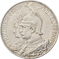 Umlaufmünzen 2 Mark Bis 5 Mark: Preussen: Lot 7 Stück; 5 + 3 Mark 1901 (200 Jahrfeier); 3 + 2 Mark 1 - Taler En Doppeltaler