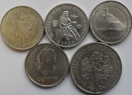 Weimarer Republik: Lot 5 Münzen: 3 Reichsmark Meißen, Vogelweide, Rheinlandräumung, Goethe; 5 Reichs - Autres & Non Classés