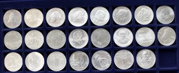 DDR: Sammlung 23 X 20 Mark Münzen, Angefangen Ab 1966 Mit Leibnitz, Jaeger 1518, Bis Zum Jahrgang 19 - Autres & Non Classés