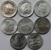 DDR: Lot 8 X 20 Mark Silber Gedenkmünzen 1968-1975 Marx - Bach, Teils Mit Patina, In Der Erhaltung V - Autres & Non Classés