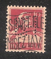 Perfin/perforé/lochung Switzerland No YT138 1914 William Tell    BH  Berner Handelsbank Bern - Perfin