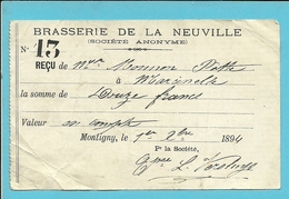 BRASSERIE DE LA NEUVILLE 1894 / MONTIGNY (1713) - 1800 – 1899