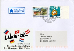 2002 , LIECHTENSTEIN , SOBRE CIRCULADO , ETIQUETA LIBA 02 , VADUZ - Cartas & Documentos