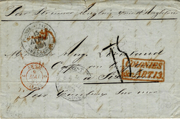 1851- Lettre De Pointe à Pitre ( Guadeloupe ) Pour Six-Fours -voie Anglaise  COLONIES / &c.ART.13 Taxe 15 D Tampon - Maritime Post