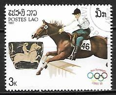 LAOS     -      HIPPISME  /  JUMPING   -    Oblitéré - Springreiten