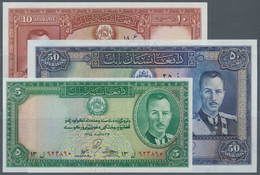 Afghanistan: Set Of 3 Banknotes Containing 5, 10 & 50 Afghanis ND P. 22, 23, 24, All Three In Crisp - Afghanistán