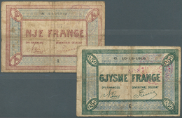 Albania / Albanien: Set Of 2 Notes 0.50 & 1 Frange ND P. S148, S151, Both Stronger Used With Folds A - Albanië