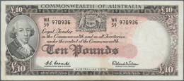 Australia / Australien: 10 Pounds ND(1960-65) P. 36a, Used With Some Light Folds In Paper, Strong Pa - Sonstige & Ohne Zuordnung