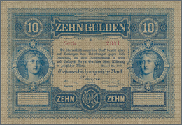 Austria / Österreich: 10 Gulden 1880 P. 1, S/N 023887, Rare Note In Nice Condition With Some Vertica - Oesterreich