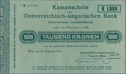 Austria / Österreich: 1000 Kronen 1918 P. 37, Highly Rare Issue, Stronger Center Fold, Light Horizon - Oesterreich