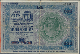 Austria / Österreich: Donaustaat With Lottery Overprint On 1000 Schilling 1925 P. S155b, After WWI T - Austria