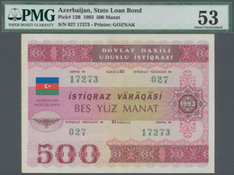 Azerbaijan / Aserbaidschan: 500 Manat State Loan Bond 1993, Printer Goznak, P.13B, PMG Graded 53 Abo - Azerbaigian