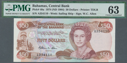 Bahamas: 50 Dollars ND(1984), P.48a, PMG Graded 63 Choice Uncirculated - Bahamas