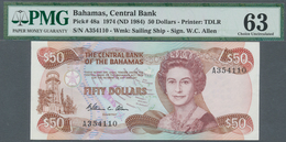 Bahamas: 50 Dollars ND(1984), P.48a, PMG Graded 63 Choice Uncirculated - Bahama's