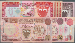 Bahrain: Set Of 8 Banknotes Containing 1/2 Dinar ND P. 7 (aUNC), 1 Dinar ND P. 8 (1x UNC, 1x XF, 2x - Bahreïn