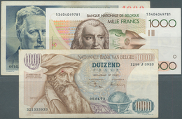 Belgium / Belgien: Set Of Notes 1000 Francs Containing The Issue P. 131 (F+), P. 136 (pressed F To V - Altri & Non Classificati