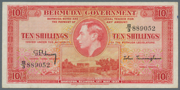 Bermuda: 10 Shillings 1937, Series "S/3", P.10b, Very Nice Note With Lightly Toned Paper, Tiny Spot - Bermudas