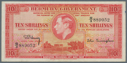 Bermuda: 10 Shillings 1937, Series "S/3", P.10b, Very Nice Note With Lightly Toned Paper, Tiny Spot - Bermude