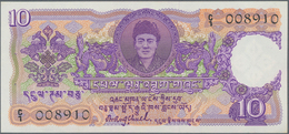 Bhutan: Royal Government Of Bhutan 10 Ngultrum ND(1974), P.3, Highly Rare Banknote In Perfect UNC Co - Bhután