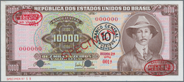 Brazil / Brasilien:  Banco Central Do Brasil 10 Cruzeiros Novos On 10.000 Cruzeiros ND(1967) Specime - Brazil